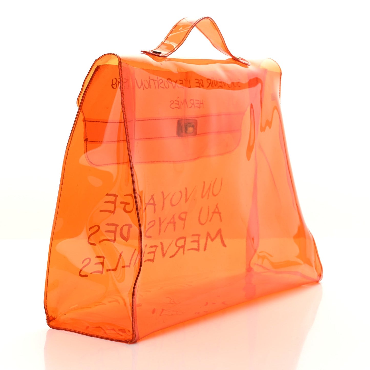 Hermes Vinyl Souvenir De L'Exposition Kelly Orange