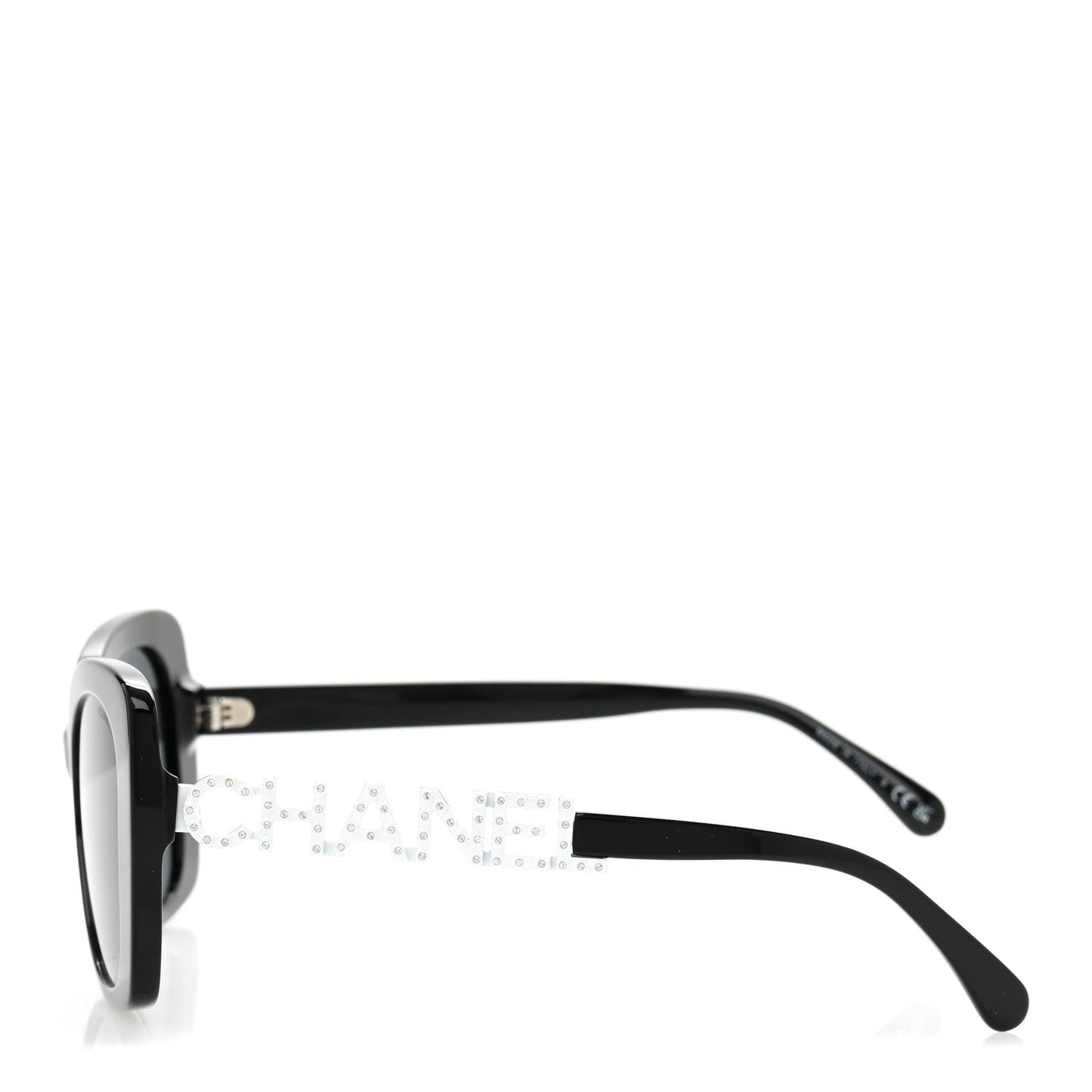 Chanel Acetate Strass Square Sunglasses 5422-B-A Black White