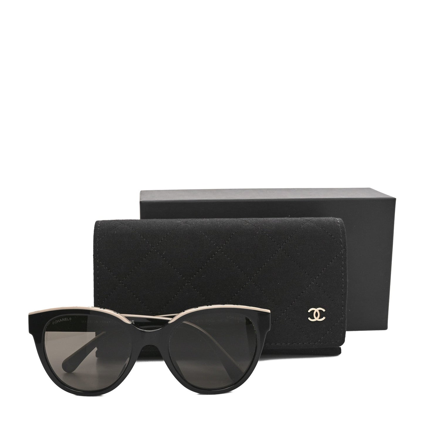 Chanel Acetate CC Butterfly Sunglasses 5414-A Black Beige