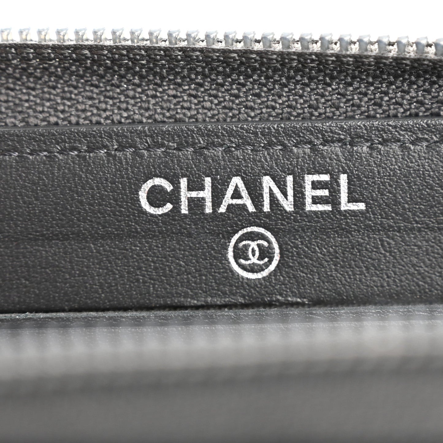 Chanel Iridescent Caviar Quilted Small Boy Zip Around Wallet Grey
