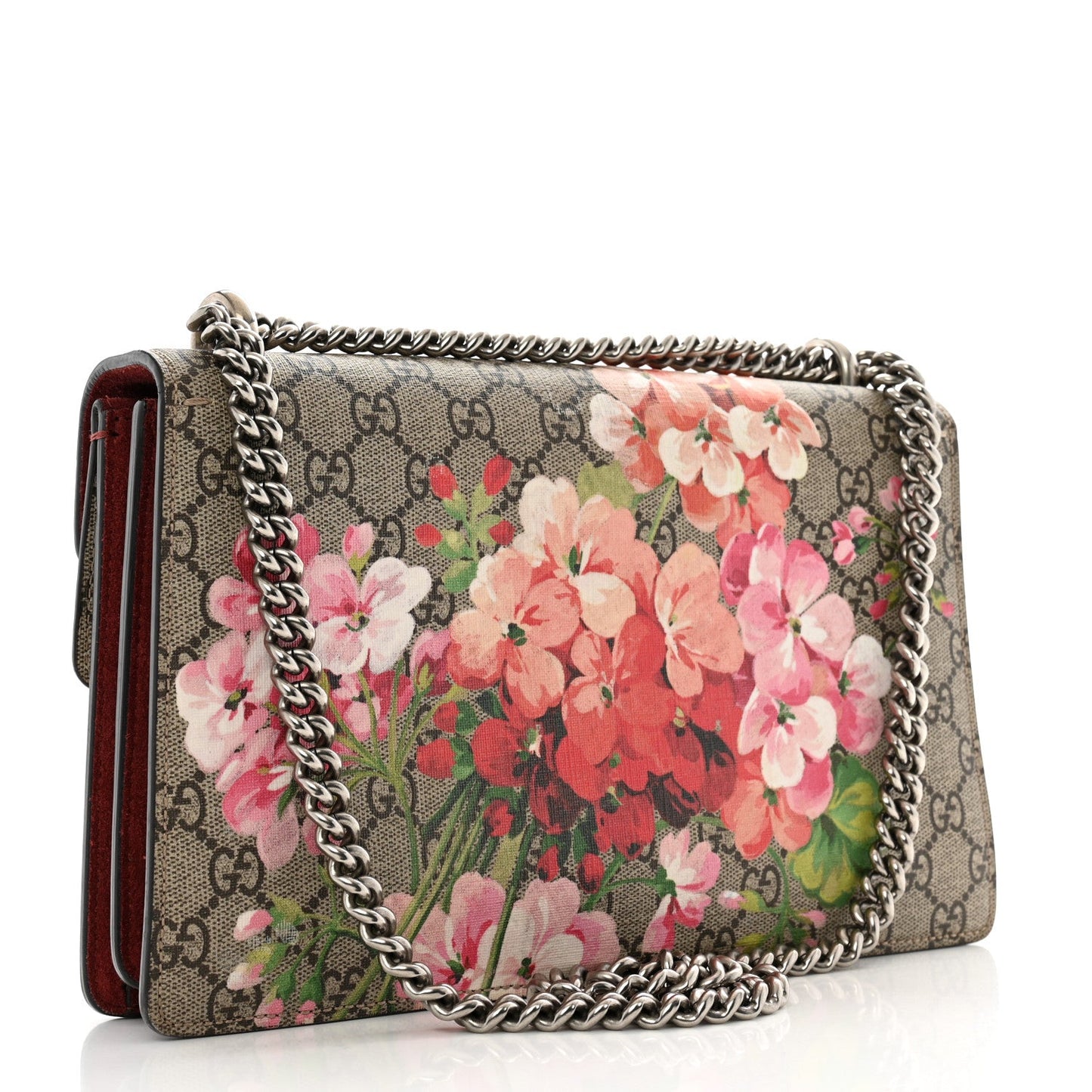 Gucci GG Supreme Monogram Blooms Small Dionysus Shoulder Bag Beige Multicolor Dry Rose