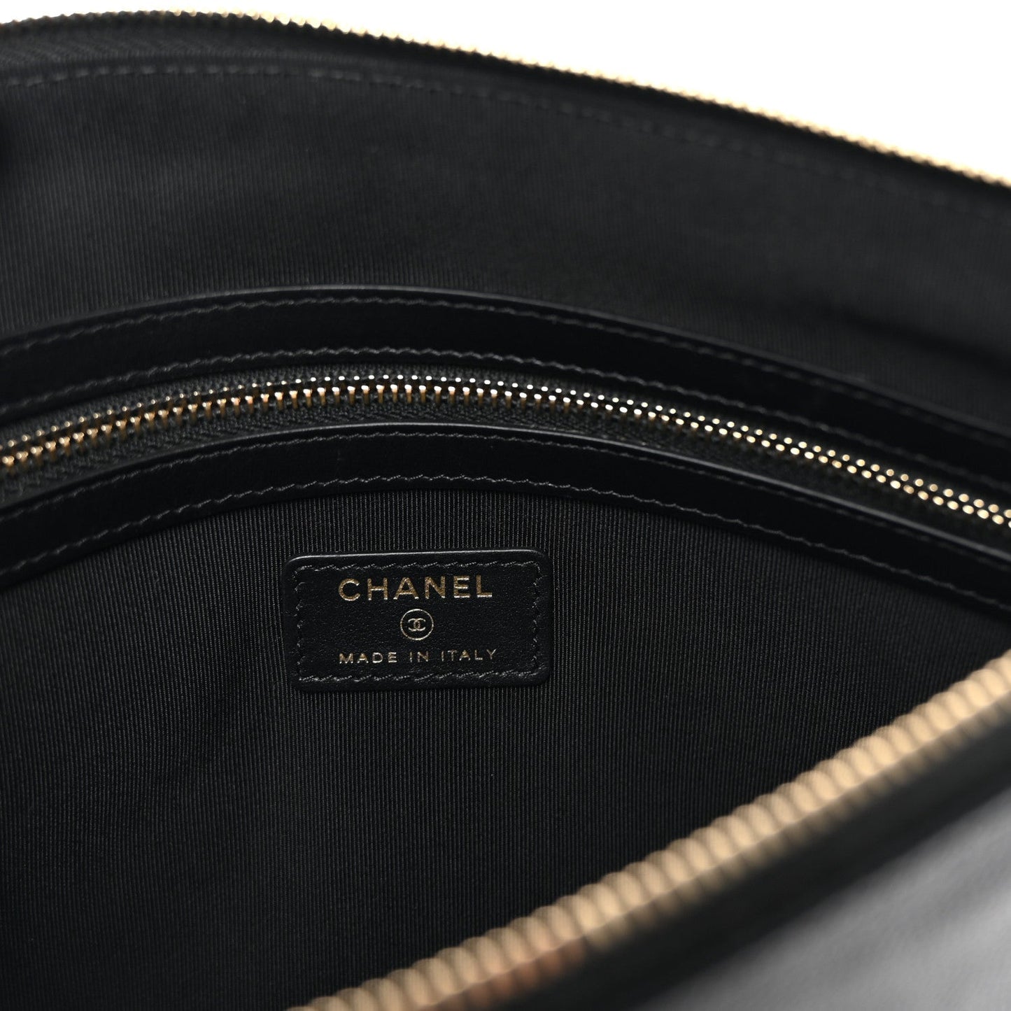 Chanel Caviar Studded Medium Deauville Pouch Black