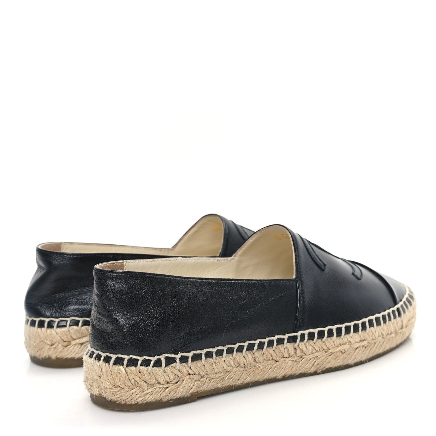 Chanel Lambskin CC Espadrilles 35 Black