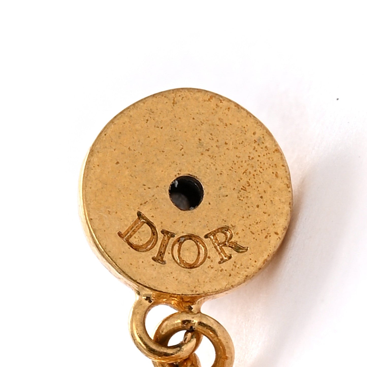 Christian Dior Metal Petit CD Drop Earrings Gold