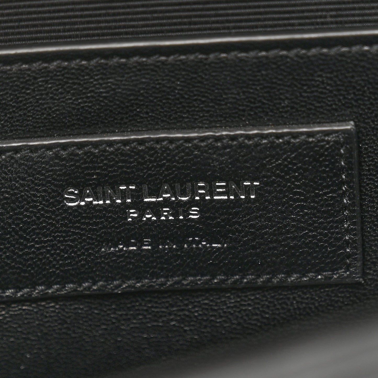 Saint Laurent Calfskin Crocodile Embossed Medium Classic Monogram Kate Tassel Satchel Black
