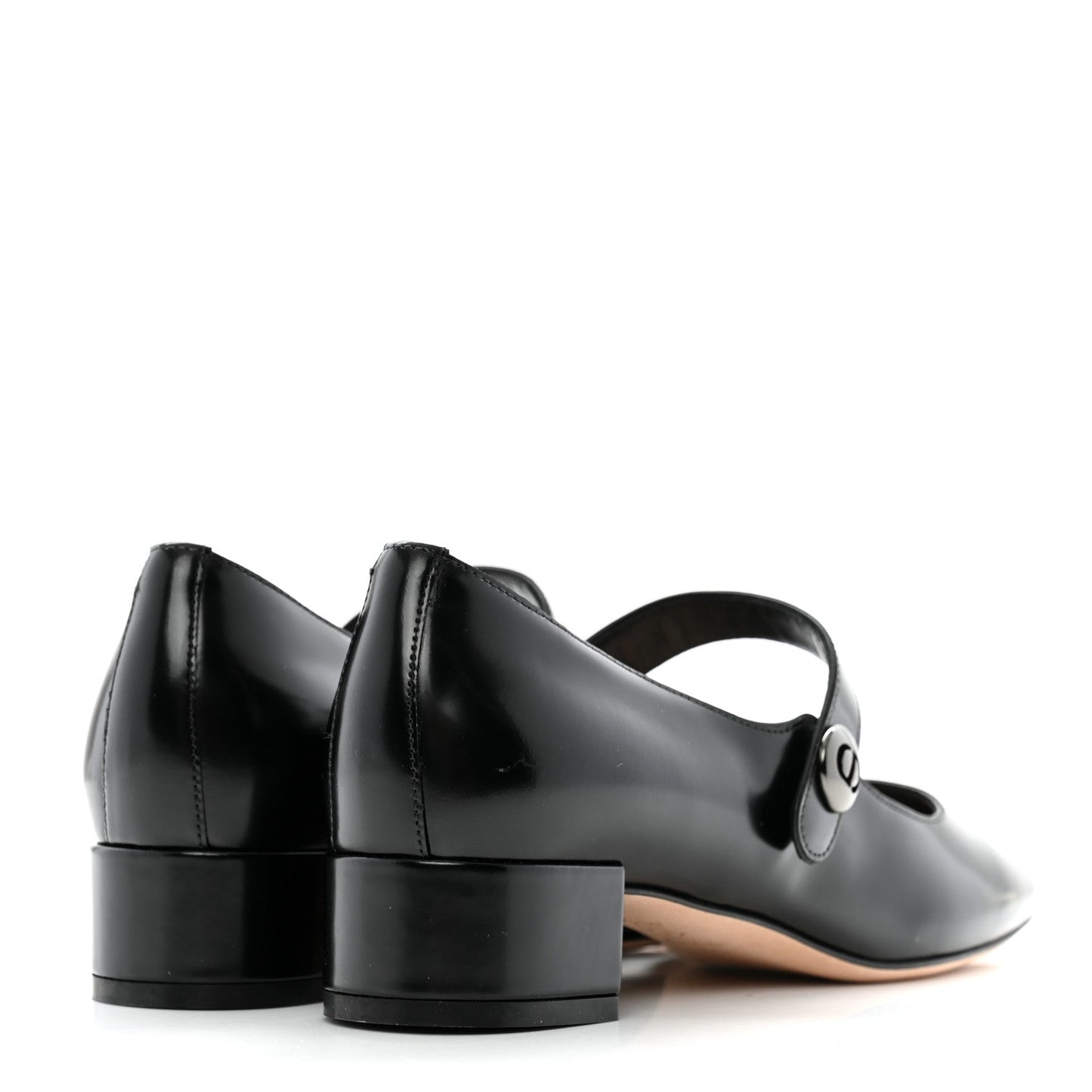 Christian Dior Brushed Calfskin Uniform 30mm Pumps 37.5 Black