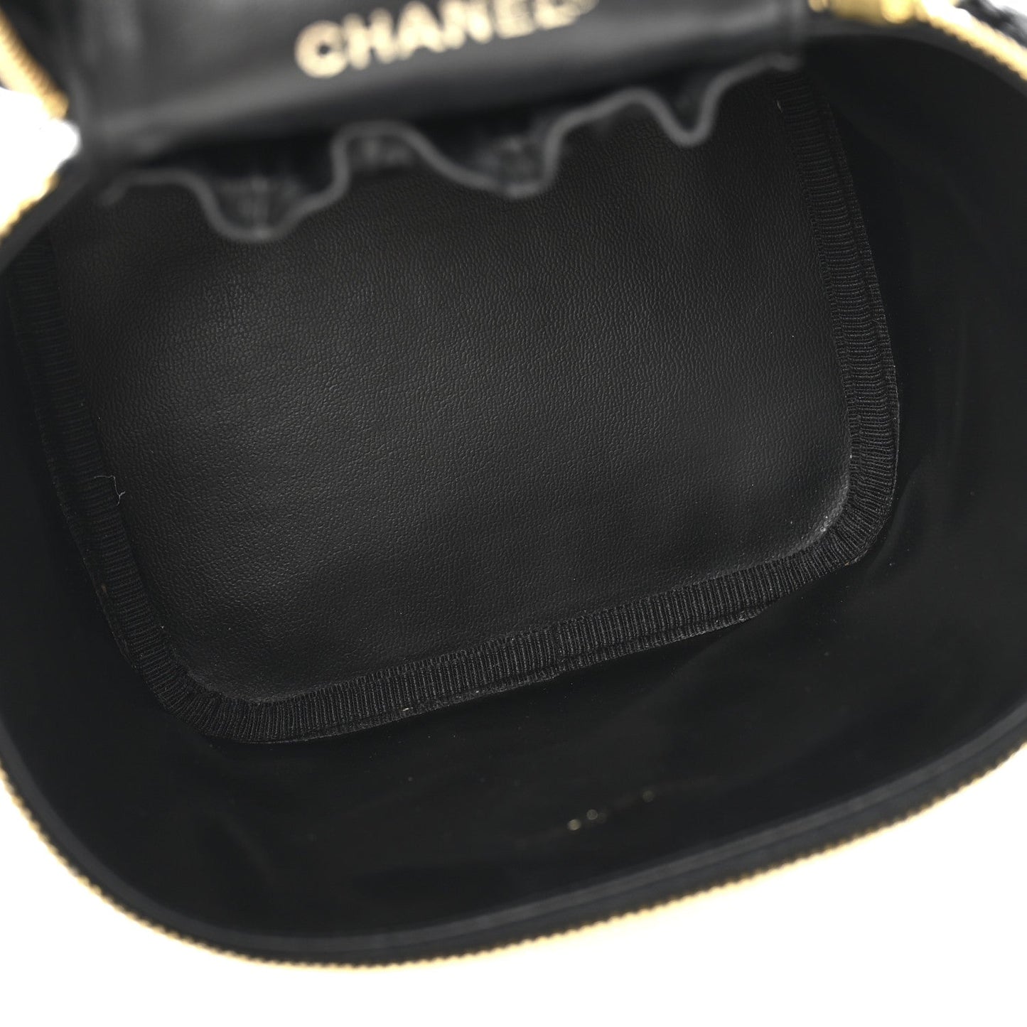 Chanel Caviar Vanity Cosmetic Case Black