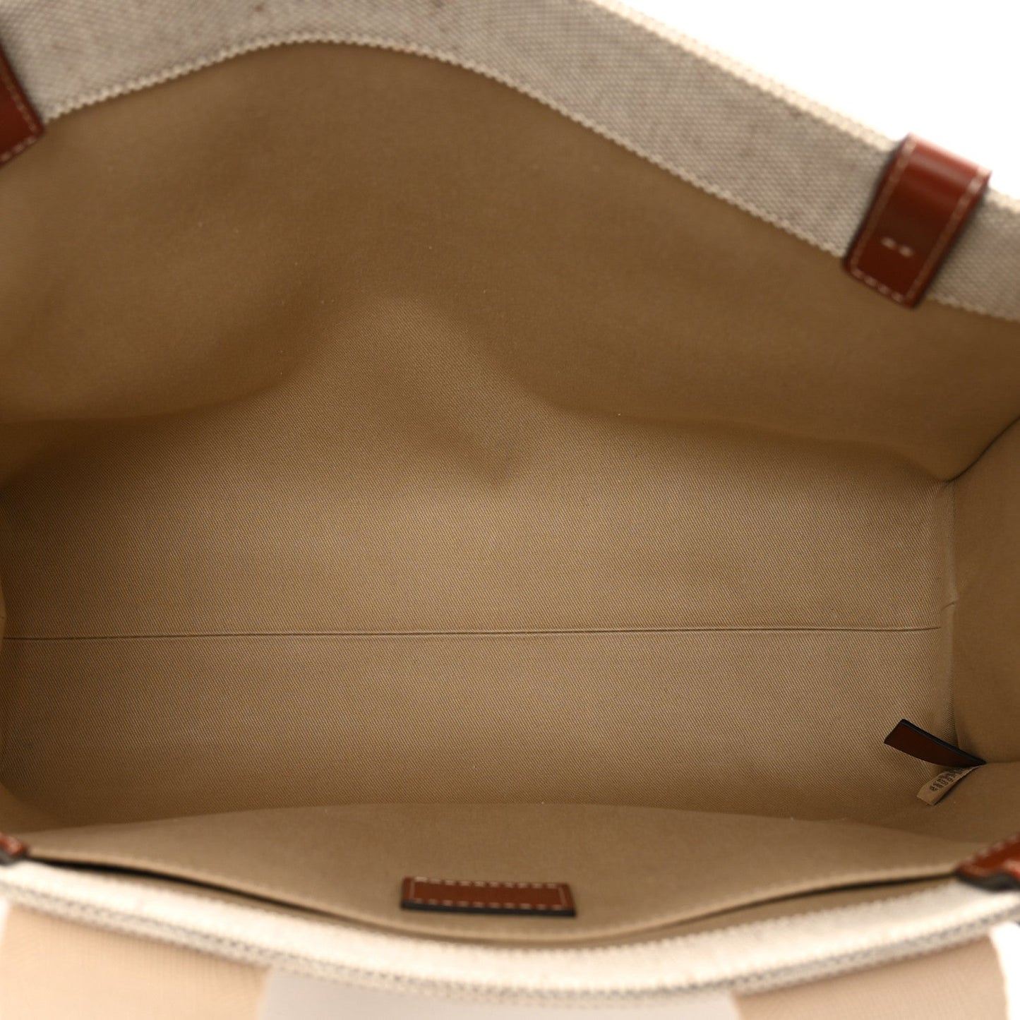 Chloe Cotton Calfskin Medium Woody Ribbon Tote White Brown
