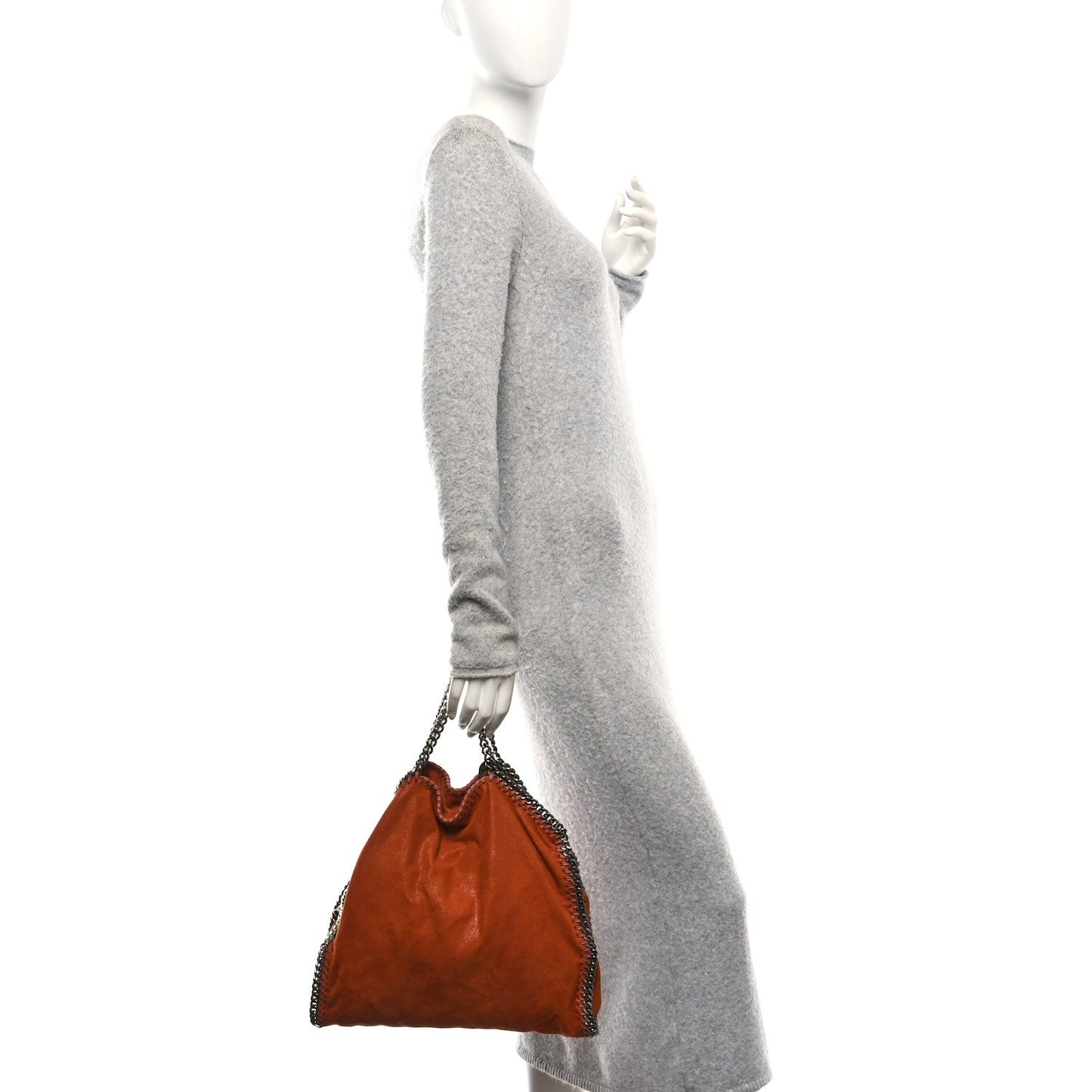 Stella McCartney Shaggy Deer Small Falabella Fold Over Tote Brandy