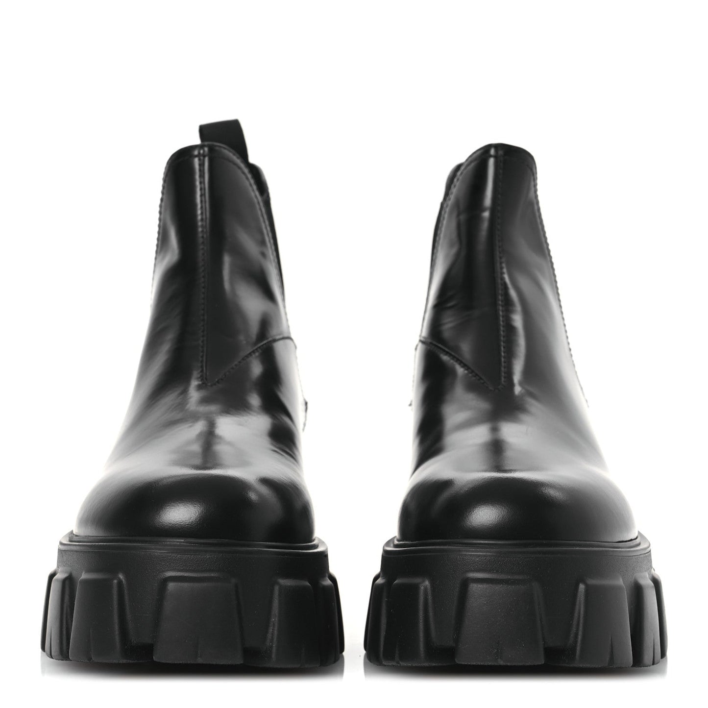Prada Spazzolato Rois Monolith Chelsea 55mm Ankle Boots 41 Black
