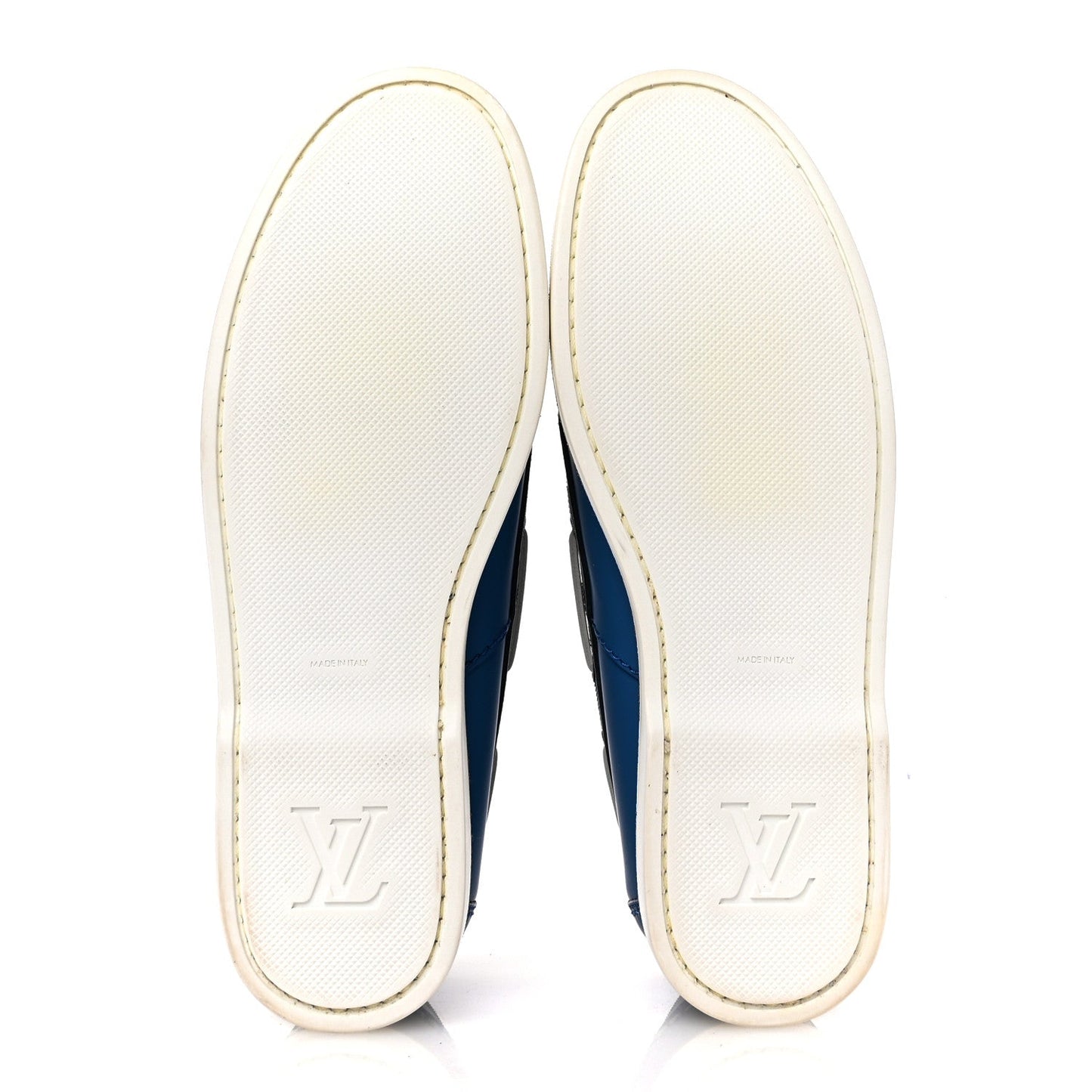 Louis Vuitton Mat Calfskin Mens Rubber America's Cup Marine Boat Shoe Pacific Blue