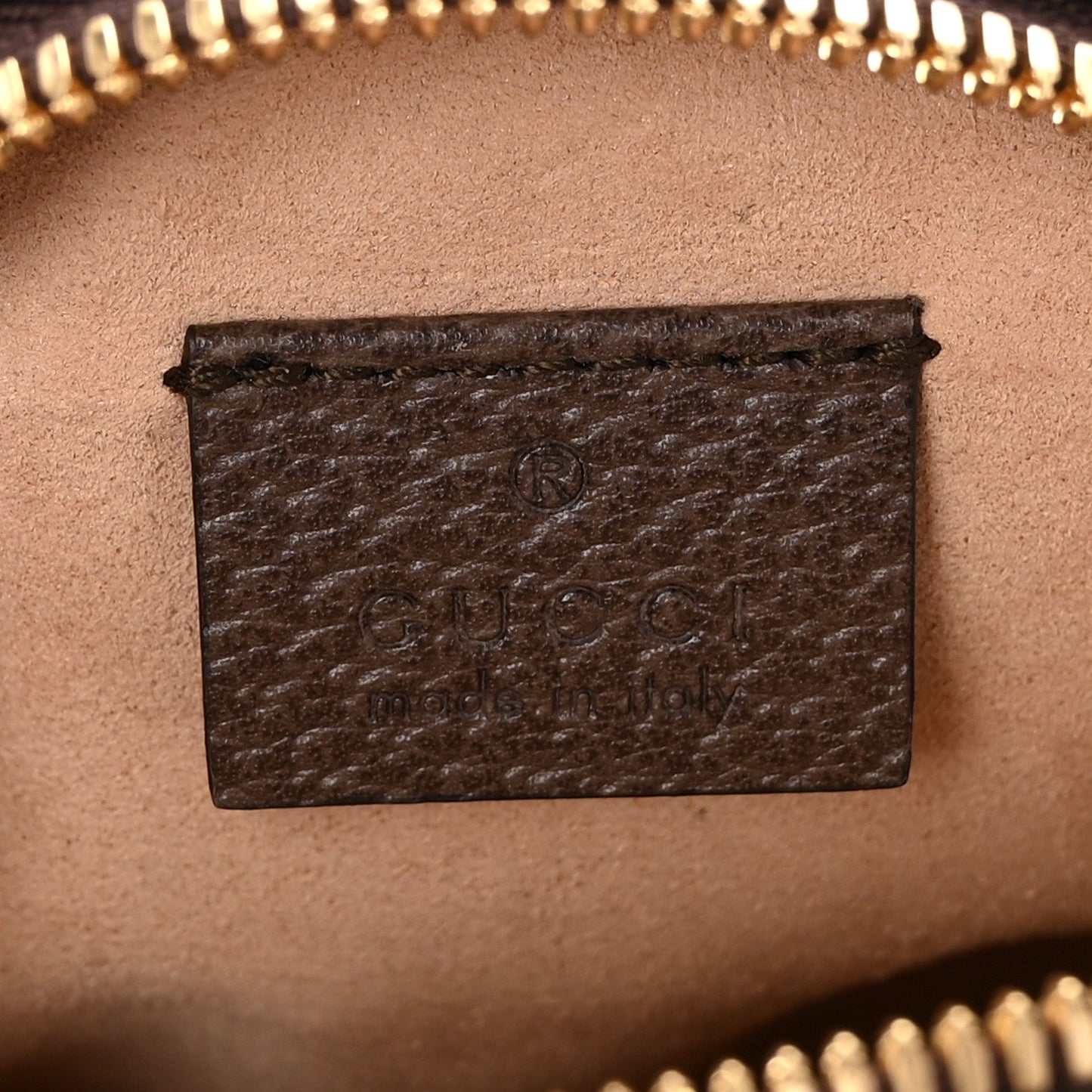 Gucci GG Supreme Monogram Web Mini Ophidia Round Shoulder Bag Brown