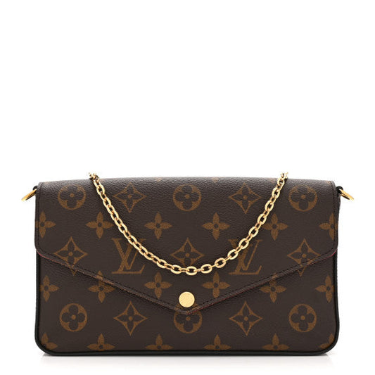 Louis Vuitton Monogram Pochette Felicie Chain Wallet Fuchsia