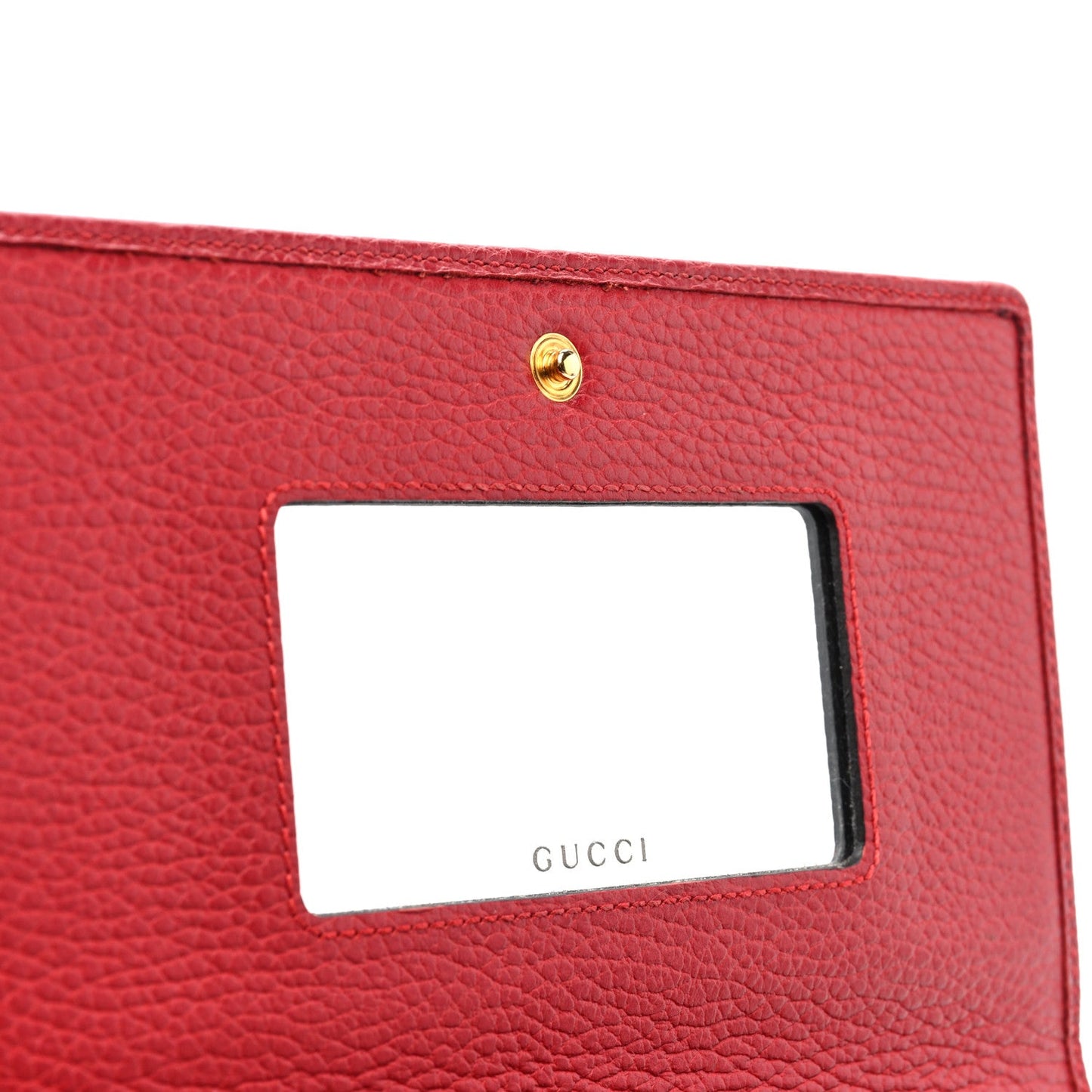 Gucci Dollar Calfskin Mini GG Marmont Chain Wallet Hibiscus Red