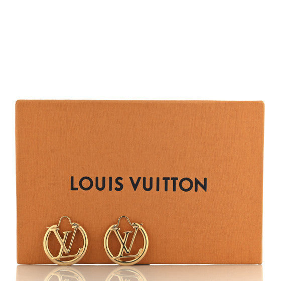 Louis Vuitton Metal Small Louise Hoop Earrings Gold