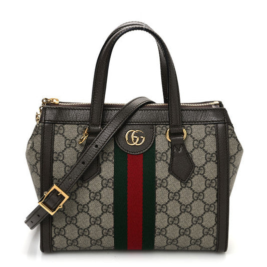 Gucci GG Supreme Monogram Small Ophidia Tote Bag Brown