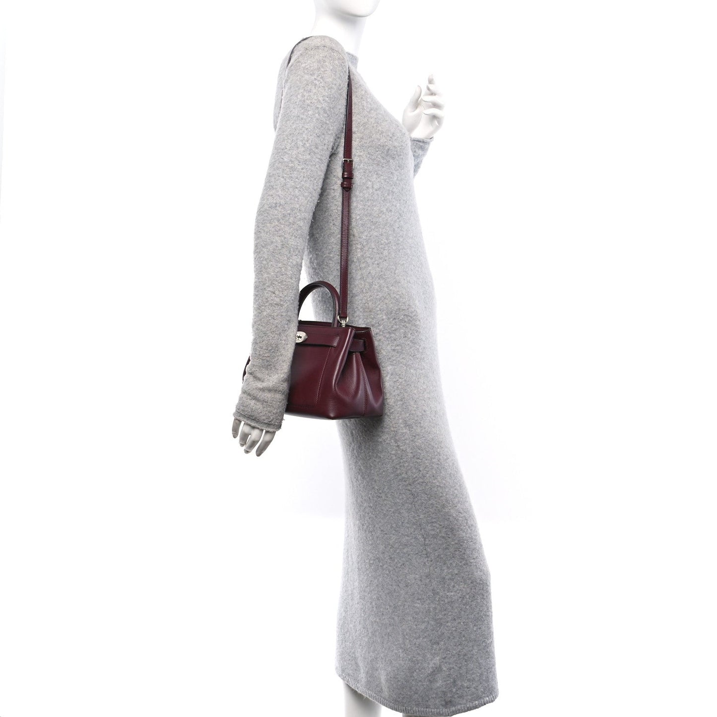 Mulberry Silky Calfskin Small Islington Black Cherry