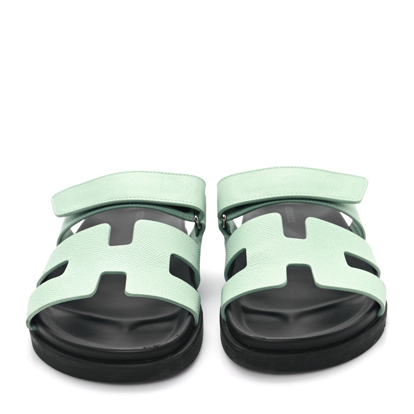 Hermes Epsom Womens Chypre Sandals 37.5 Vert Jade