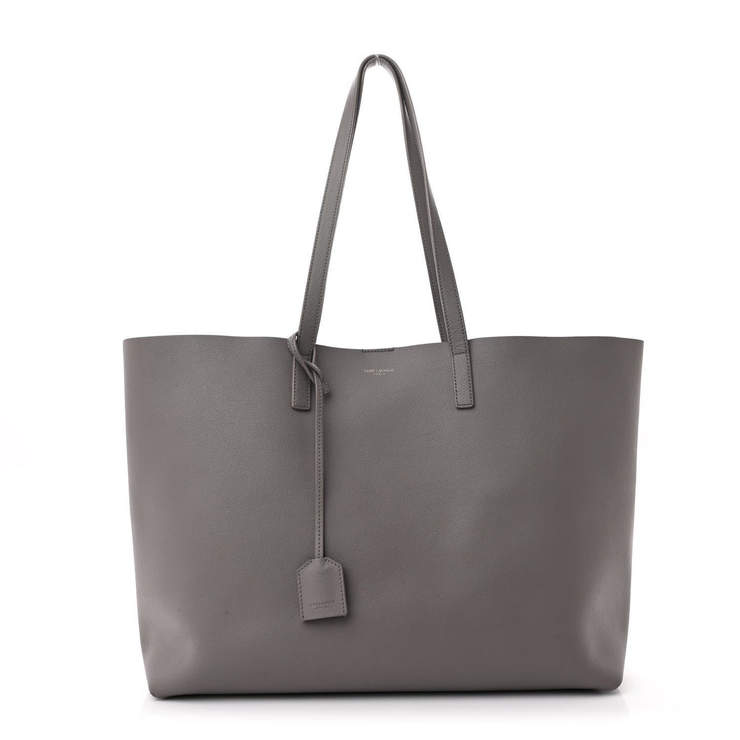 Saint Laurent Calfskin Large Shopping Tote Fog