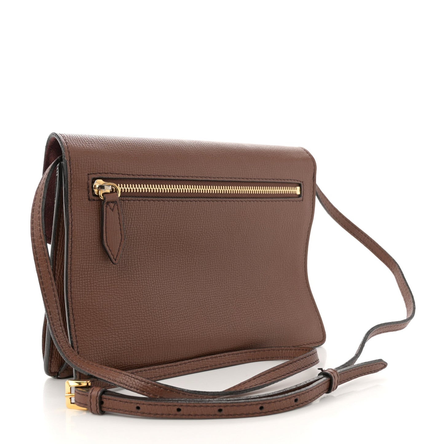 Burberry Derby Calfskin House Check Small Macken Crossbody Bag Tan