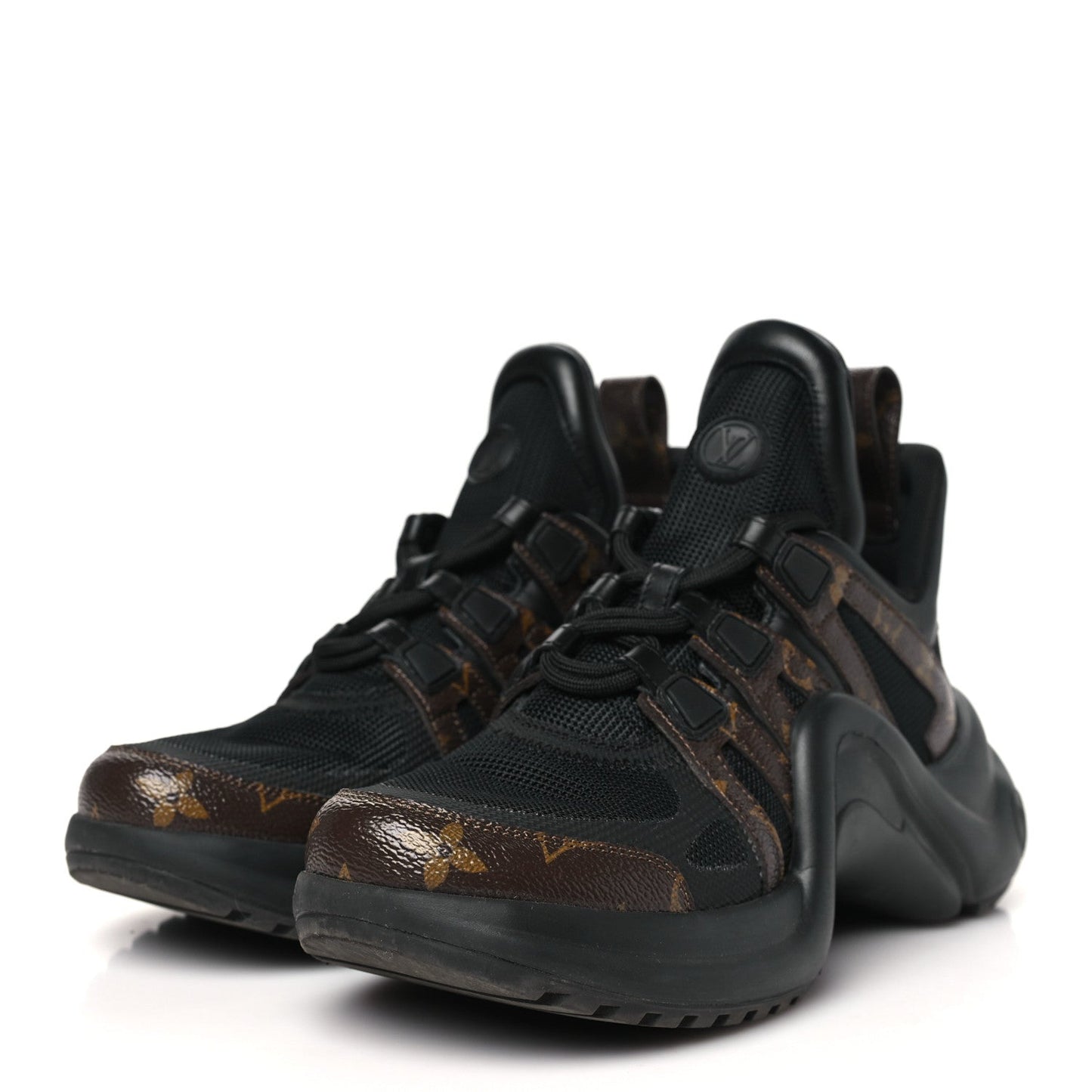 Louis Vuitton Calfskin Patent Monogram LV Archlight Sneakers Black