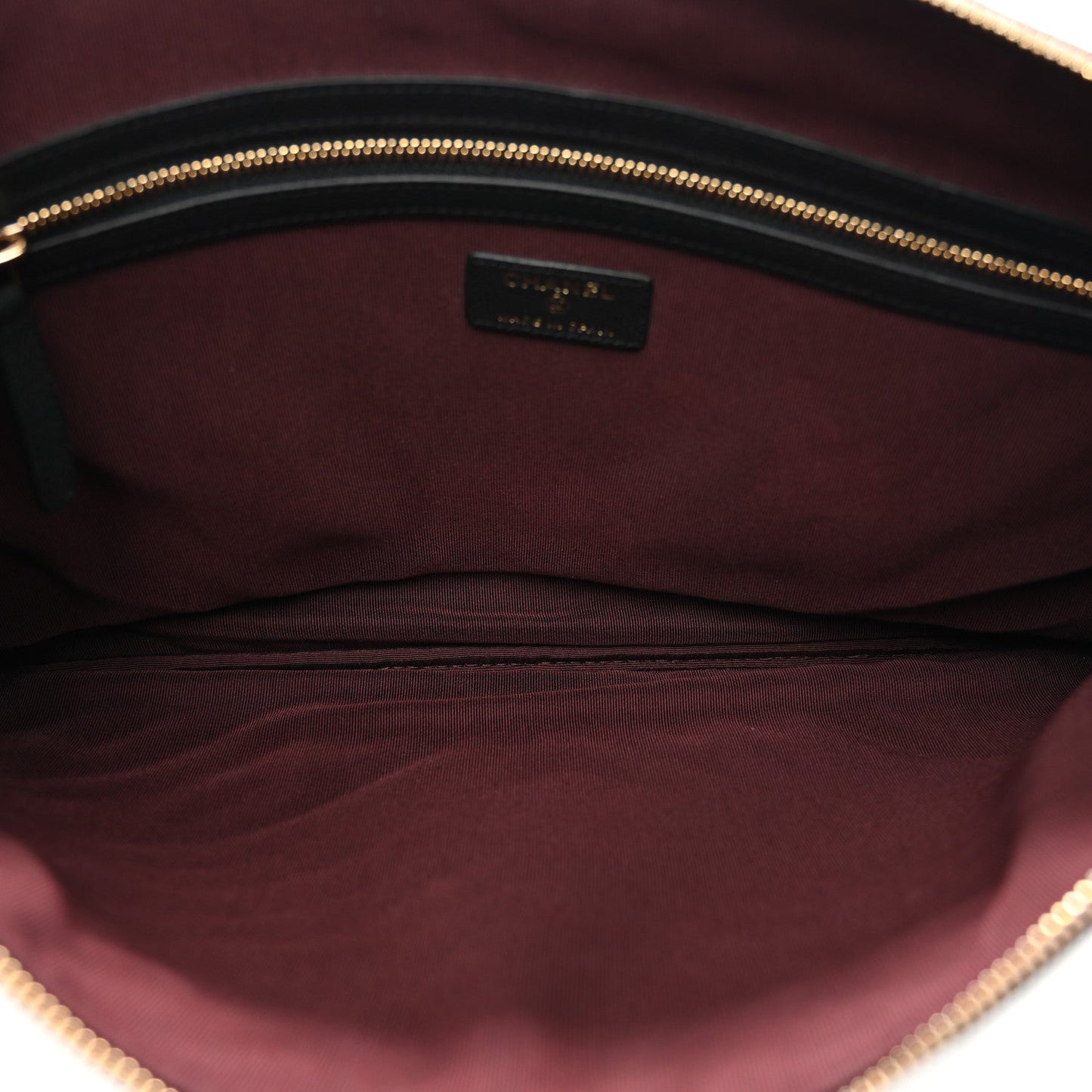 Chanel Caviar Chevron Quilted Large Cosmetic Case Black
