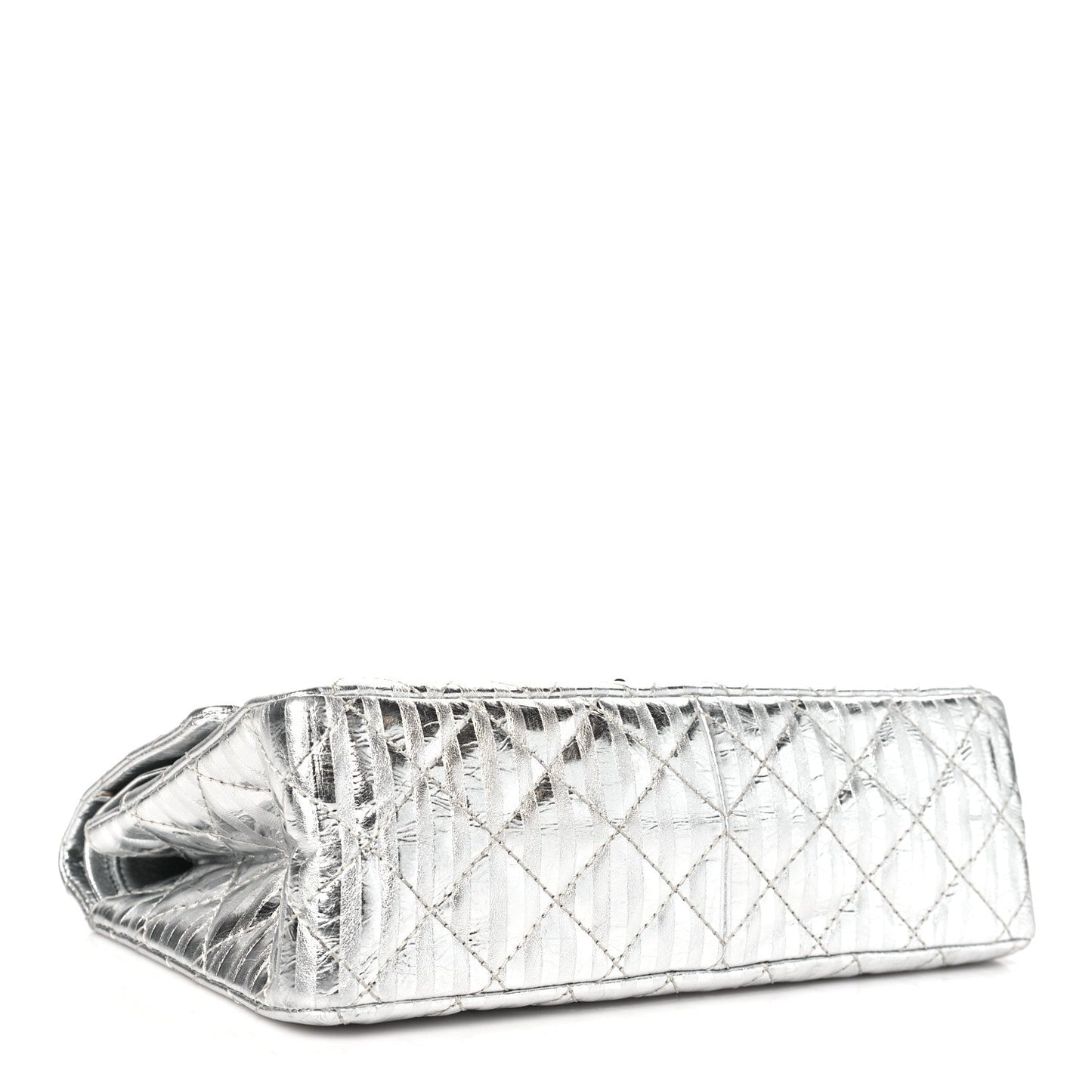 Chanel Striped Calfskin 2.55 Reissue 226 Flap Silver