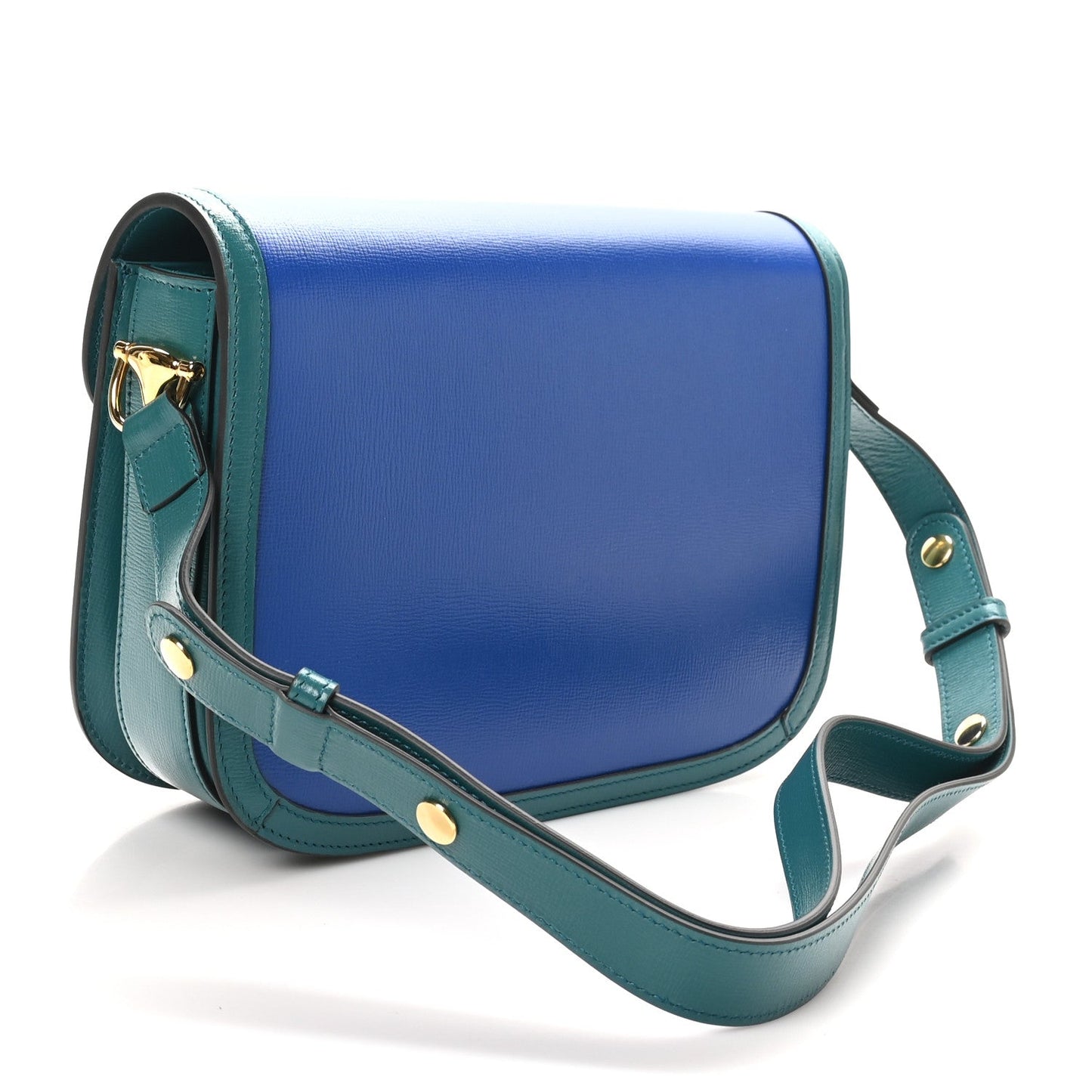 Gucci Azalea Calfskin Horsebit 1955 Shoulder Bag Imperial Blue Pavone