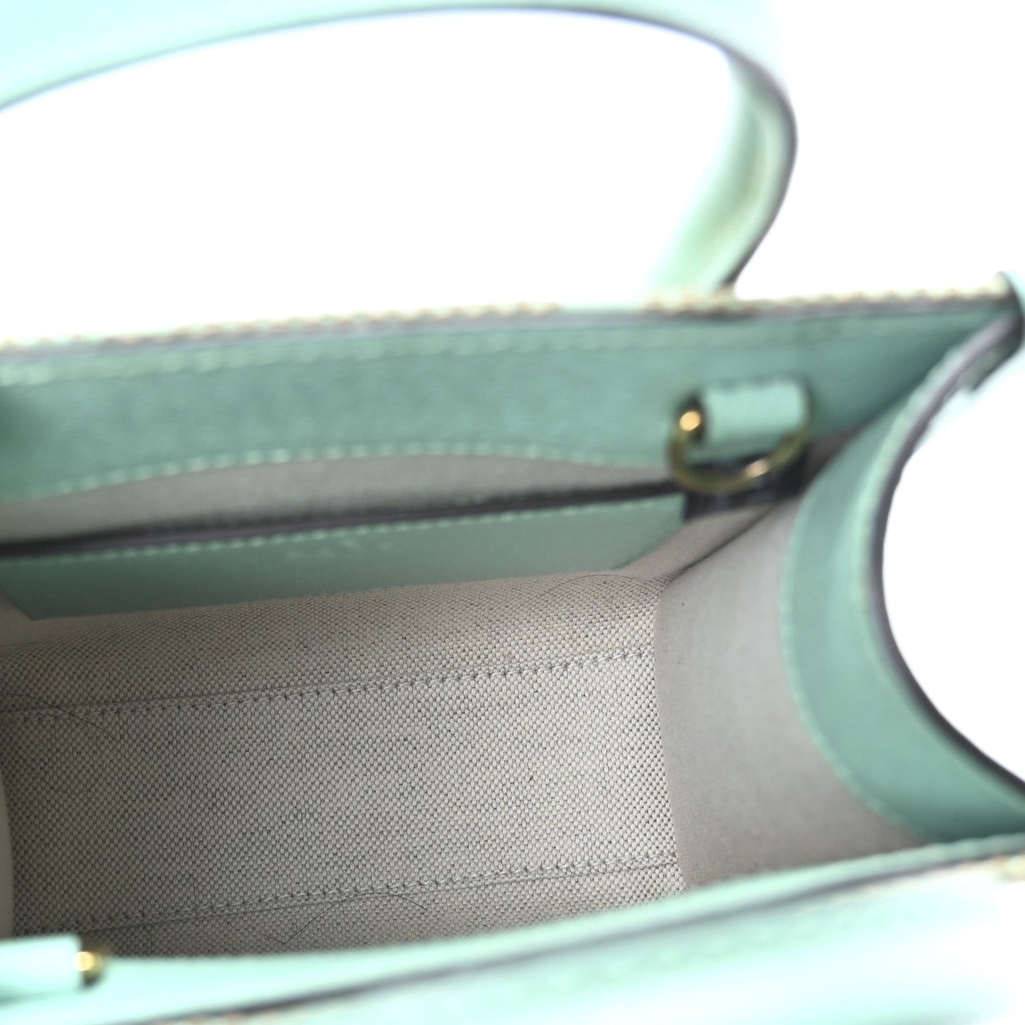 Gucci Monogram Jumbo GG Textured Dollar Calfskin Mini Tote Bag Pepperlight Mint