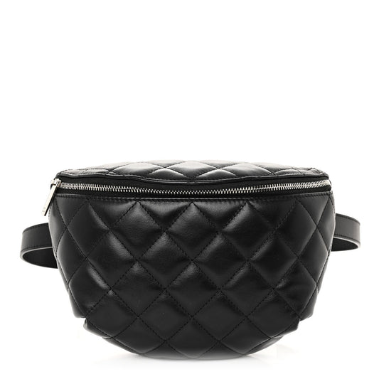 Chanel Calfskin Quilted Waist Belt Bag Black