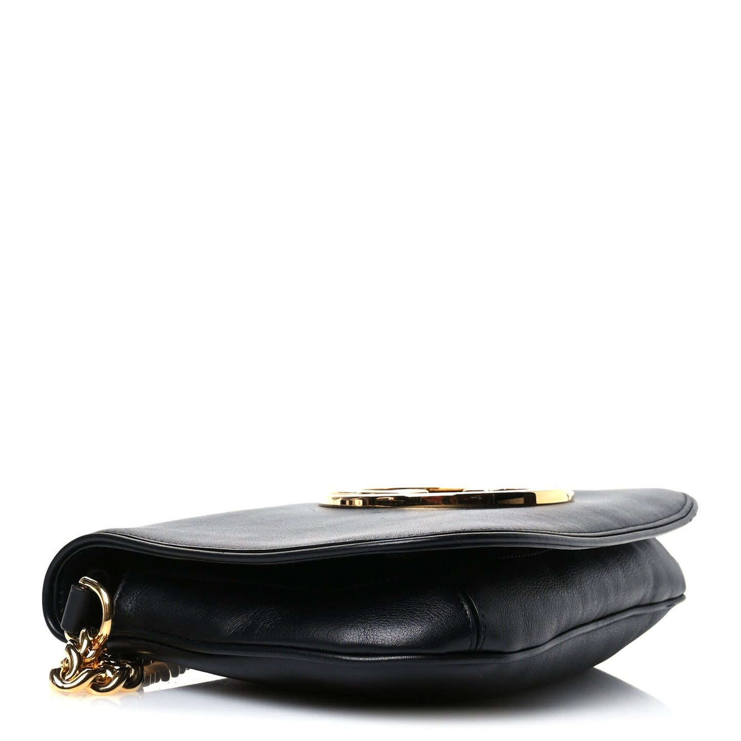 Gucci Roxy Calfskin Blondie Chain Shoulder Flap Bag Black