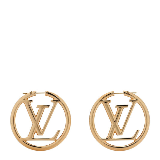 Louis Vuitton Metal Louise Hoop Earrings Gold