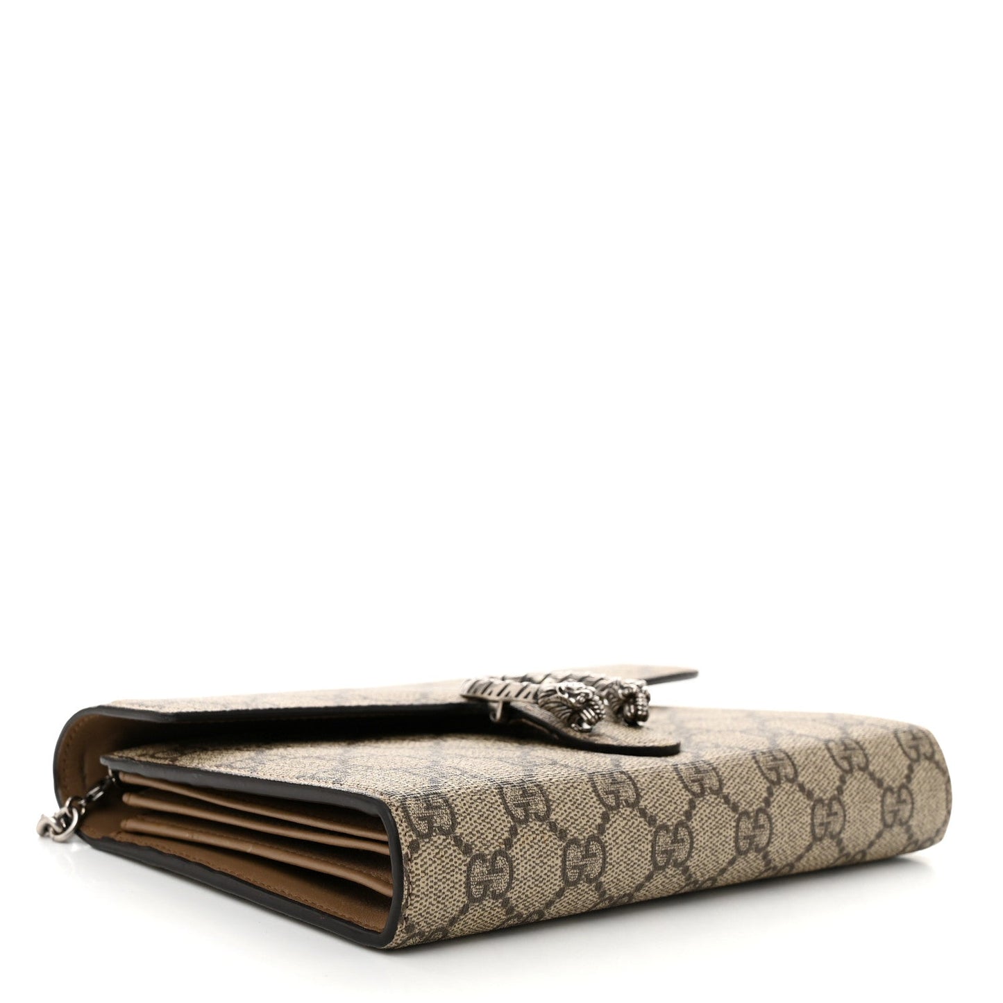Gucci GG Supreme Monogram Mini Dionysus Chain Wallet Beige Taupe