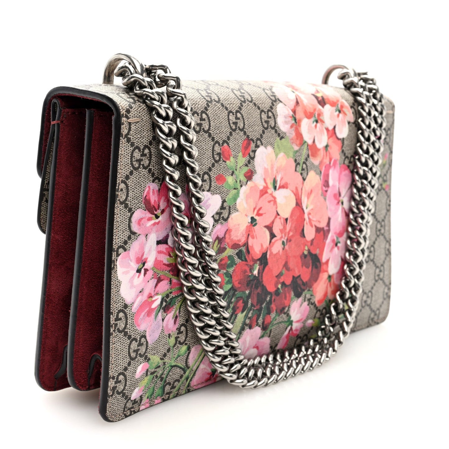 Gucci GG Supreme Monogram Blooms Small Dionysus Shoulder Bag Beige Multicolor Dry Rose
