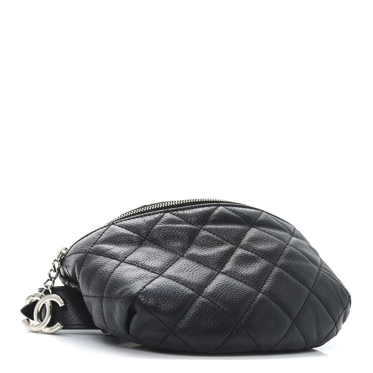 Chanel Grained Calfskin Quilted Waist Belt Bag Black