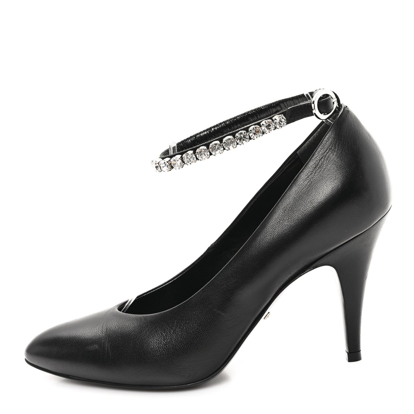 Gucci Malaga Kid Crystal Pumps 37 Black