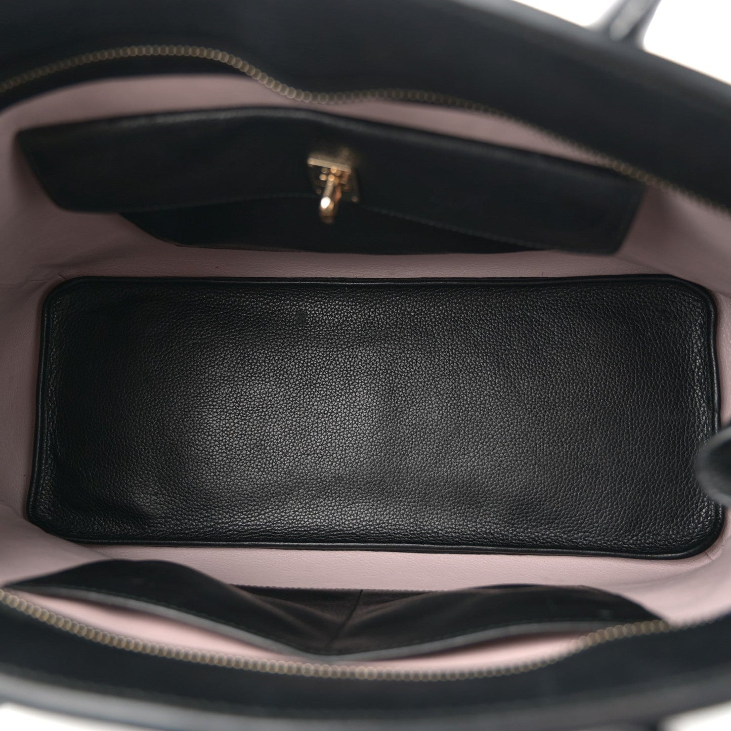 Christian Dior Grained Calfskin Large Bar Zip Tote Black