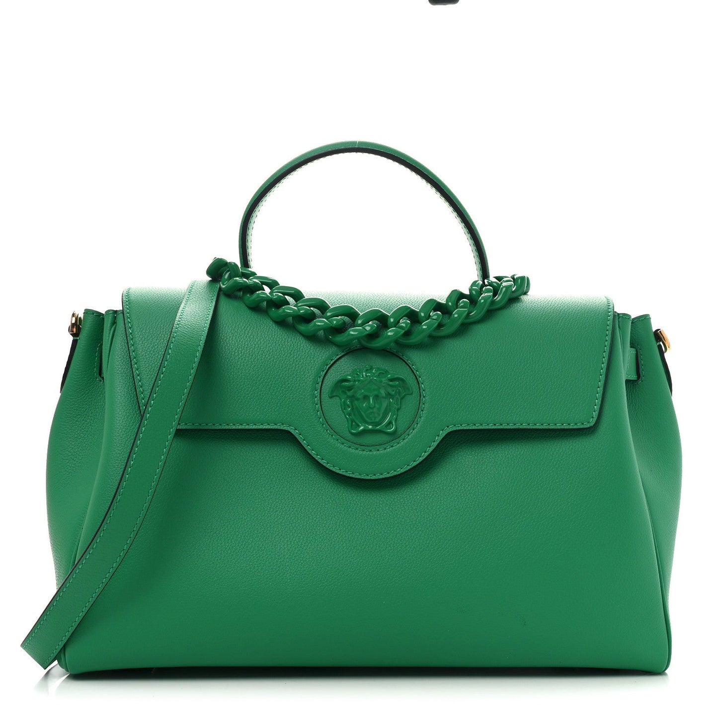 Versace Calfskin Large La Medusa Bag Green