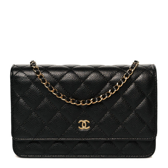 Chanel Caviar Quilted Wallet On Chain WOC Black