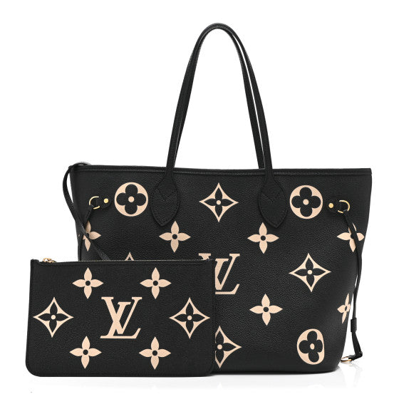 Louis Vuitton Empreinte Monogram Giant Neverfull MM Black Beige