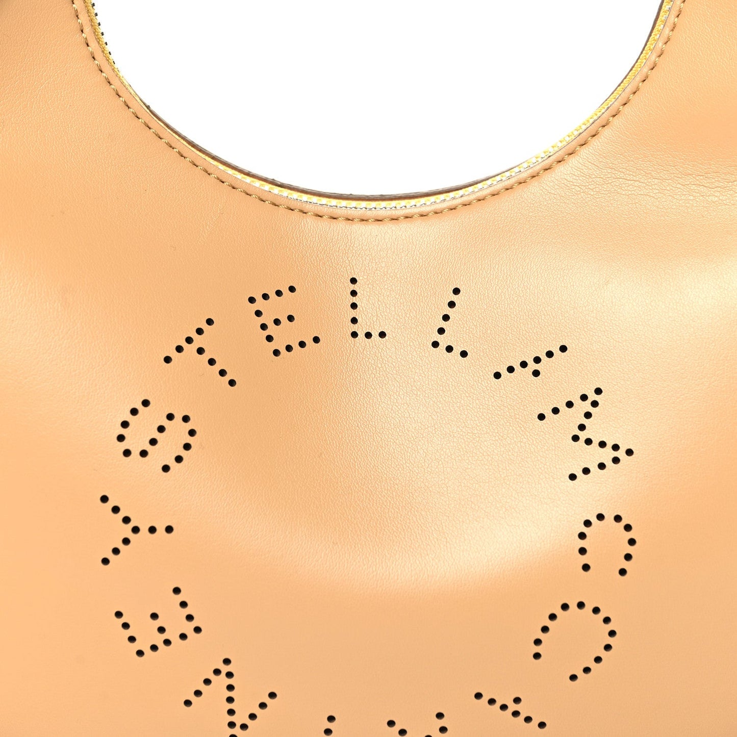 Stella McCartney Eco Alter Nappa Perforated Logo Small Hobo Cornflake