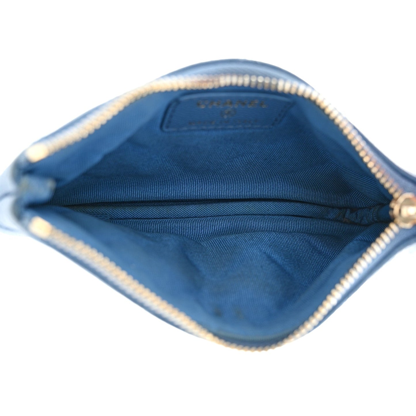 Chanel Caviar Quilted Small Pouch Blue