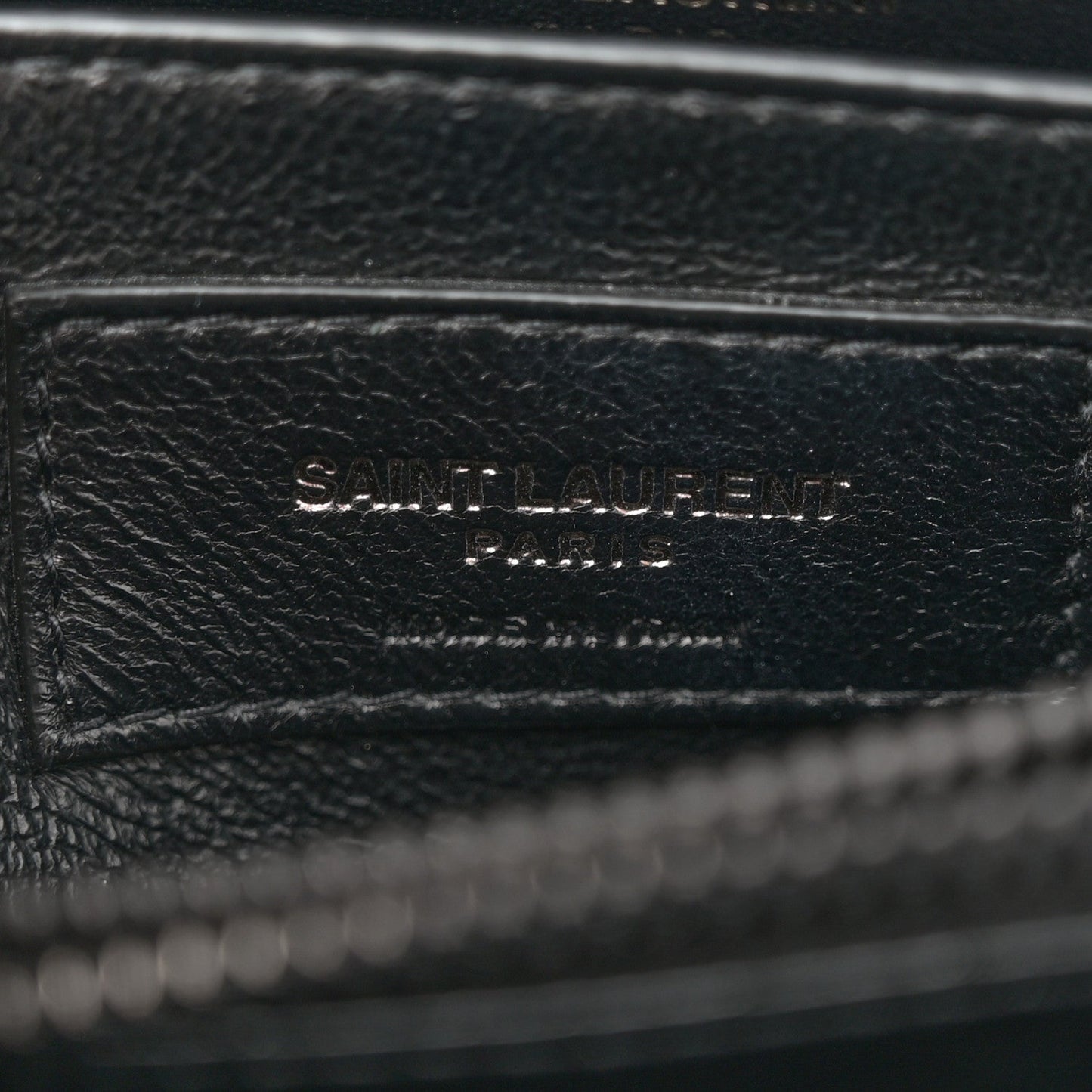 Saint Laurent Calfskin Y Quilted Monogram Monochrome Small Loulou Chain Satchel Black