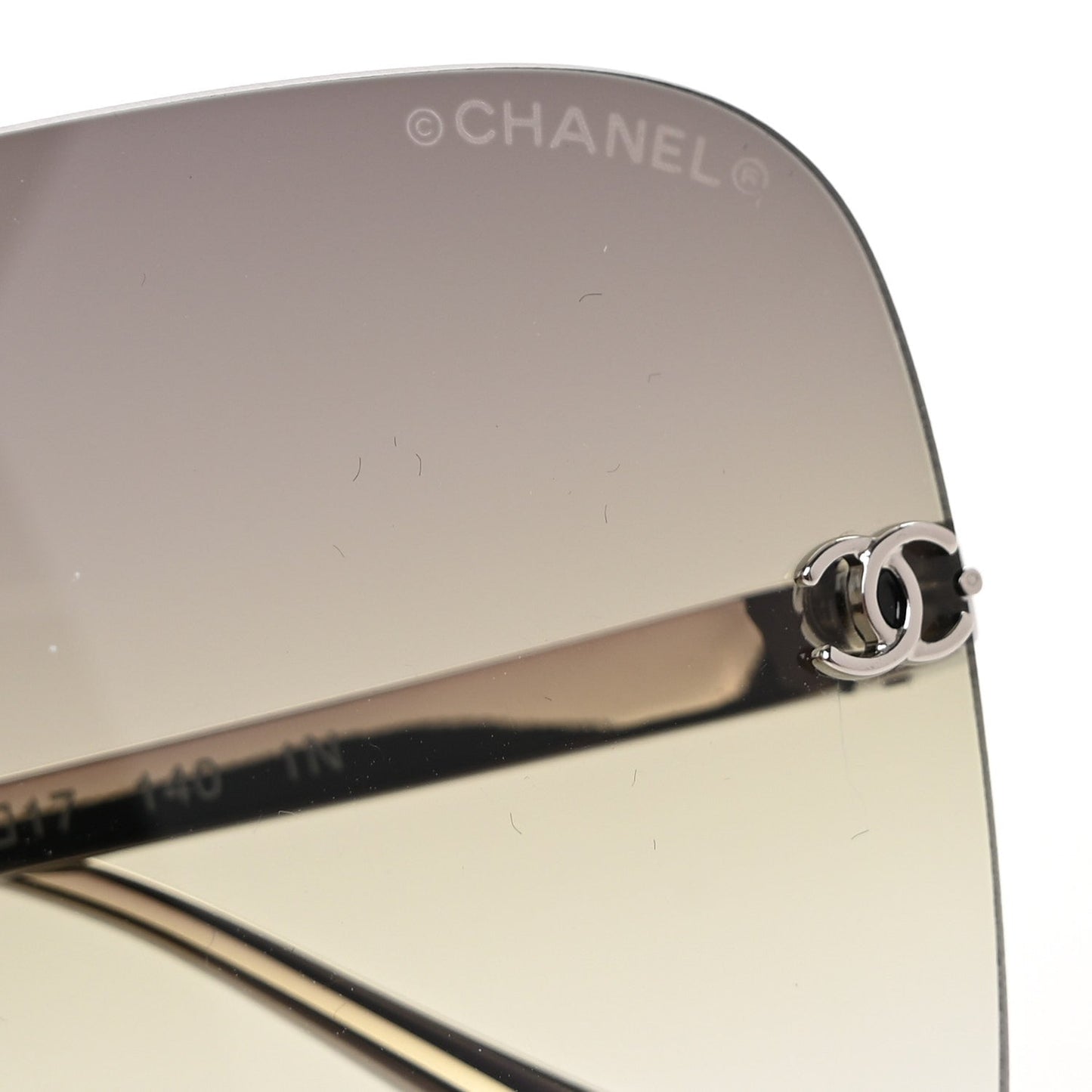 Chanel Titanium Rimless Square Sunglasses 4287-T Silver