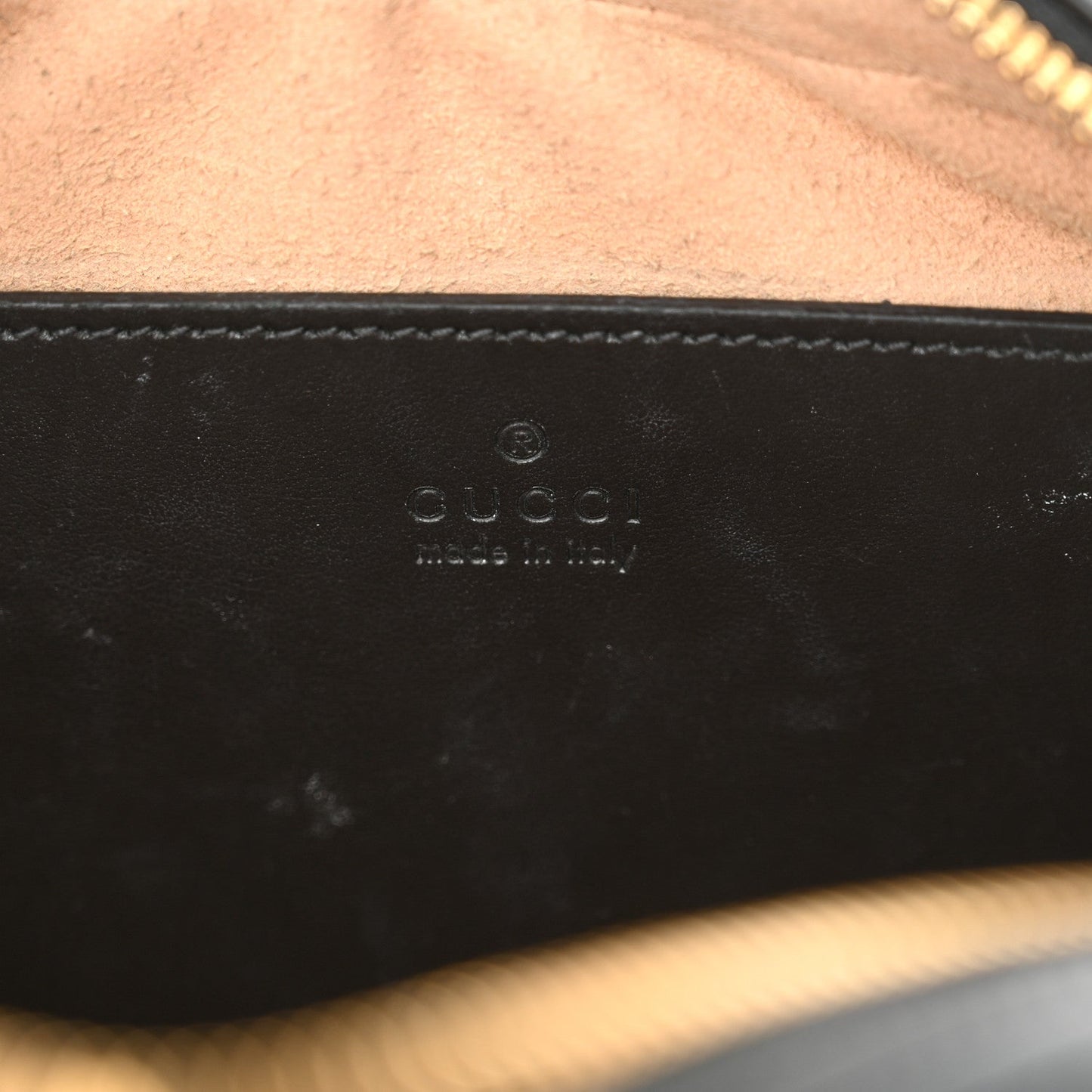 Gucci Calfskin Matelasse Small GG Marmont Chain Shoulder Bag Black
