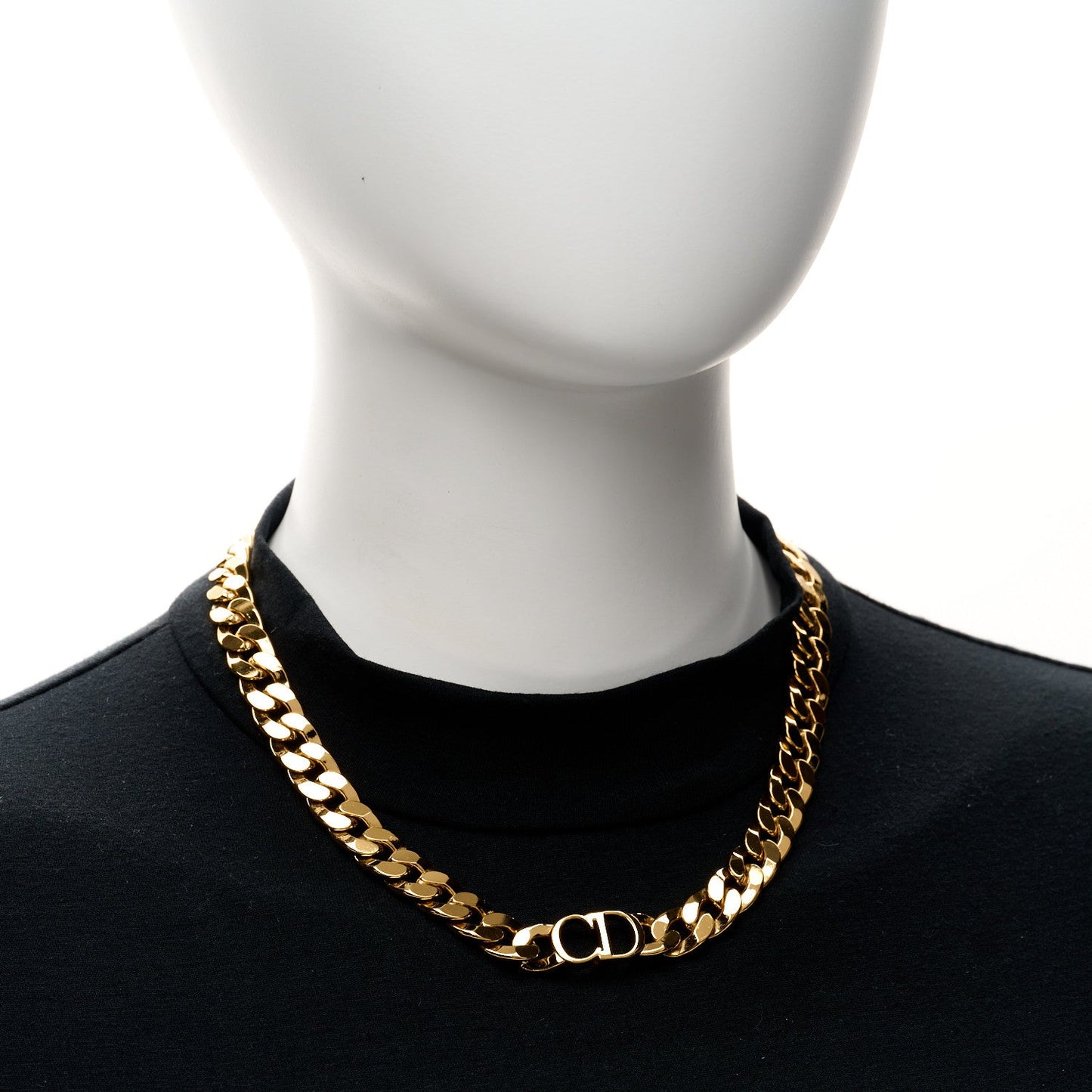 Christian Dior Metal Danseuse Etoile Chain Choker Necklace Gold