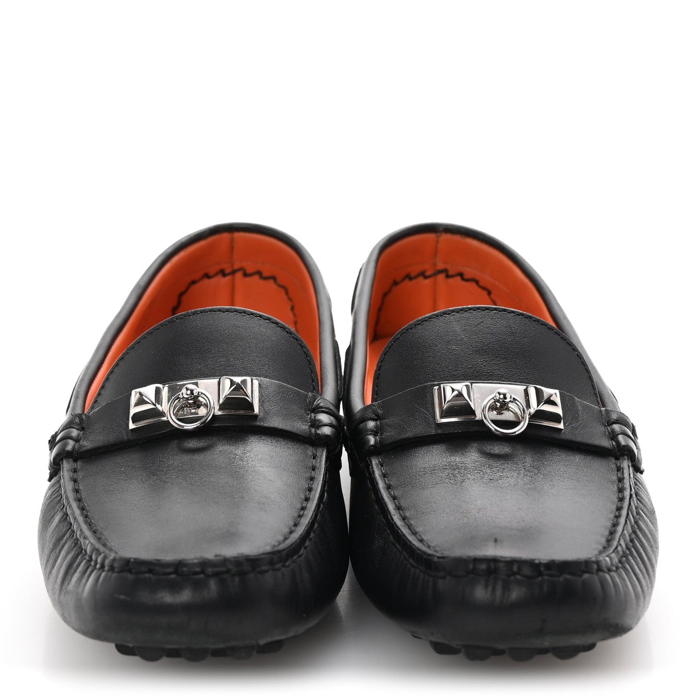 Hermes Supple Calfskin Mens Irving Driving Moccasin Loafers 37 Black