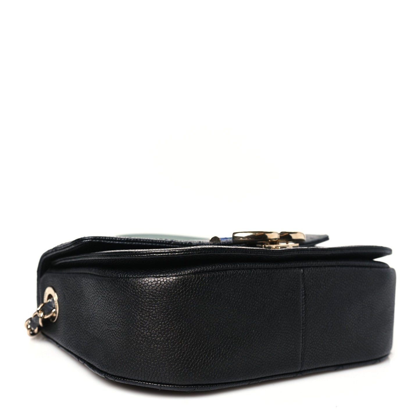 Chanel Grained Calfskin Quilted Small Cuba Top Handle Flap Black