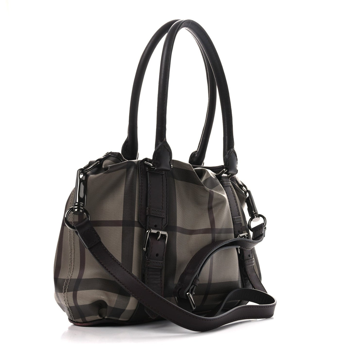 Burberry Smoked Check Small Northfield Tote Plum