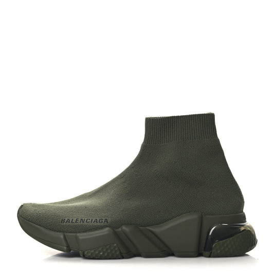 Balenciaga Technical 3D Recycled Knit Womens Speed 2.0 Sneakers 36 Green
